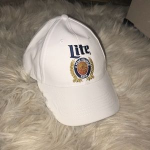 Never worn adjustable miller lite hat